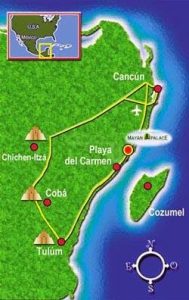 Mapa da Riviera Maya 