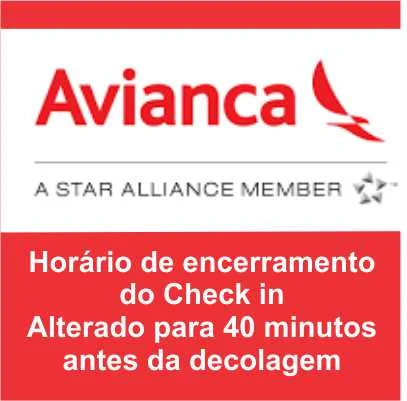 Alteração do horário de encerramento Check In – Avianca